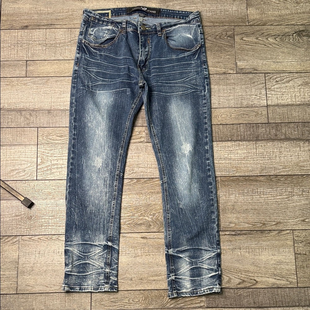 XRAY Stylish Distressed Blue Slim Jeans for Men